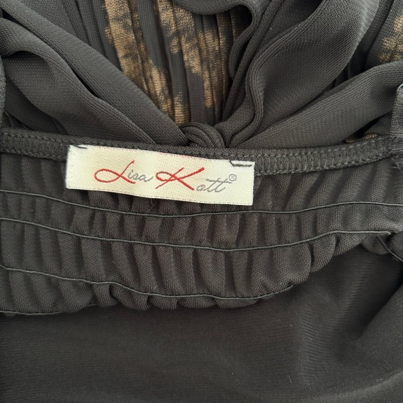 Women's Size M Dress Dark Romantic Pleated Tiered Flirty Cocktail Party Black - Picture 15 of 16